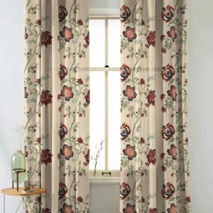 Classic Beige Floral Curtain